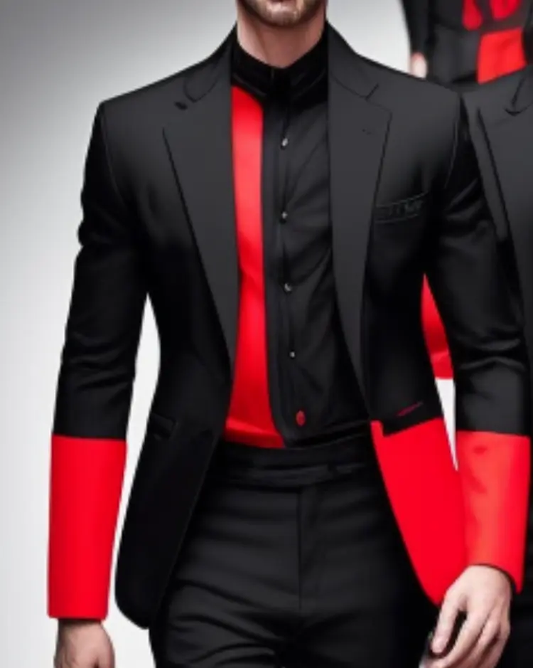 IMG_1297.PNG (4) £725 Tailored suit in black and contrast red