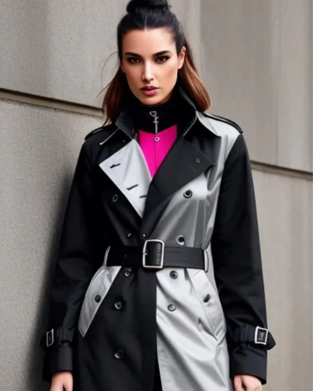 IMG_3206.PNG-£345-(5) Trench coat in silver grey and black